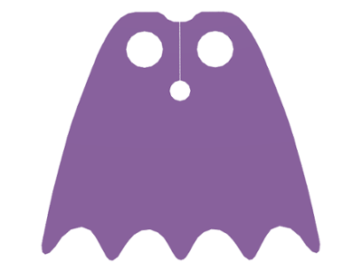 Minifigure Cape Cloth with Top Holes and Scalloped 5 Points Bottom (Batman), Long, Circle Neck Cut - Traditional Starched Fabric